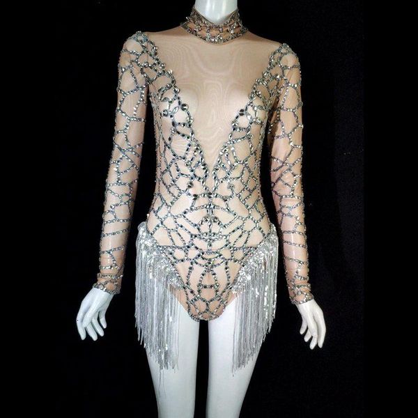 sparkly rhinestone fringes bodysuit dance costume long sleeve see through nightclub outfit tassel clothes party show stage wear, Black;red
sparkly rhinestone fringes bodysuit dance costume long sleeve see through nightclub outfit tassel clothes party show stage wear, Black;red