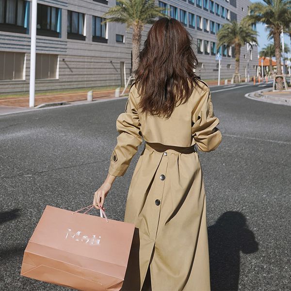 2020 new women's outerwear korean loose khaki mid-length over-the-knee female fashion windbreaker spring trench coat k076, Tan;black
2020 new women's outerwear korean loose khaki mid-length over-the-knee female fashion windbreaker spring trench coat k076, Tan;black