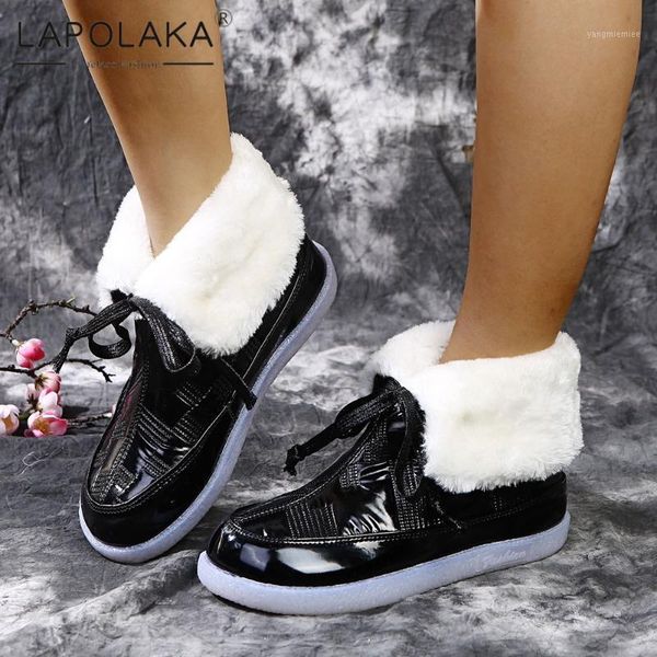 lapolaka 2021 platform comfy warm snow booties woman shoes plush lace-up solid low heel winter comfy boots female1, Black
lapolaka 2021 platform comfy warm snow booties woman shoes plush lace-up solid low heel winter comfy boots female1, Black