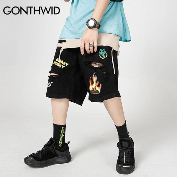 gonthwid fire flame cactus print destroyed ripped baggy denim jean shorts streetwear 2020 hip hop casual jeans short pants black, White;black
gonthwid fire flame cactus print destroyed ripped baggy denim jean shorts streetwear 2020 hip hop casual jeans short pants black, White;black