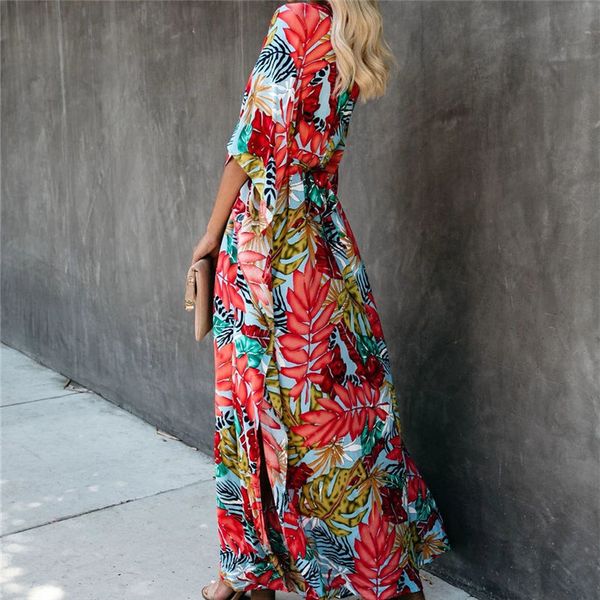 2020 red bohemian floral printed half length bats sleeve summer beach wrap dress cotton tunic women beachwear long dress lj201203, White;black
2020 red bohemian floral printed half length bats sleeve summer beach wrap dress cotton tunic women beachwear long dress lj201203, White;black