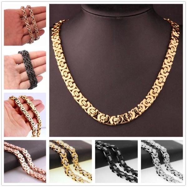 6/8/11mm xmas gift silver color/rose gold/black stainless steel flat byzantine chain womens mens necklace unisex's jewelry16-38
6/8/11mm xmas gift silver color/rose gold/black stainless steel flat byzantine chain womens mens necklace unisex's jewelry16-38