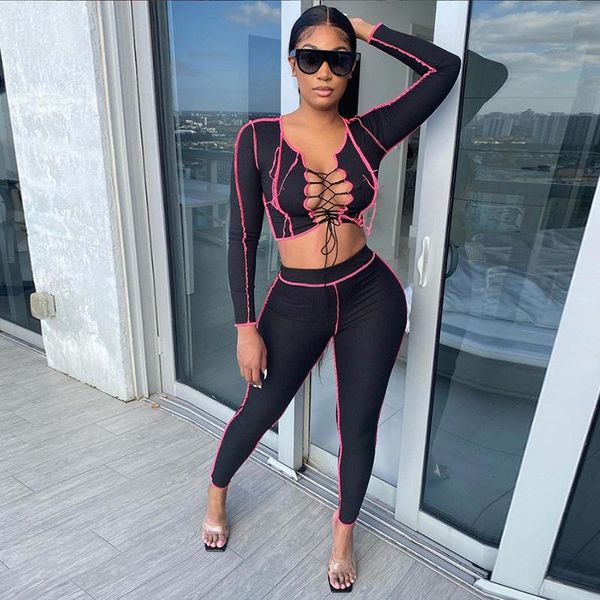 xt141 activewear ribbed women set chain lace up sweater crop pants set knitted tracksuit fitness two piece outfit, Gray
xt141 activewear ribbed women set chain lace up sweater crop pants set knitted tracksuit fitness two piece outfit, Gray