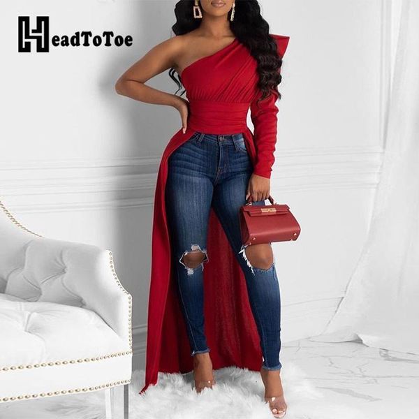 women's blouses & shirts solid one shoulder dip hem blouse women long sleeve skew collar asymmetrical casual 1, White
women's blouses & shirts solid one shoulder dip hem blouse women long sleeve skew collar asymmetrical casual 1, White