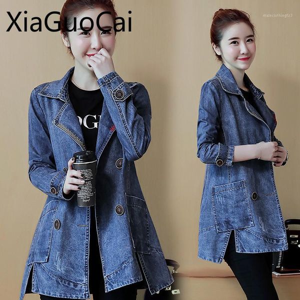 women's jackets women denim spring and autumn female long coats 2021 loose large size slim clothes1, Black;brown
women's jackets women denim spring and autumn female long coats 2021 loose large size slim clothes1, Black;brown