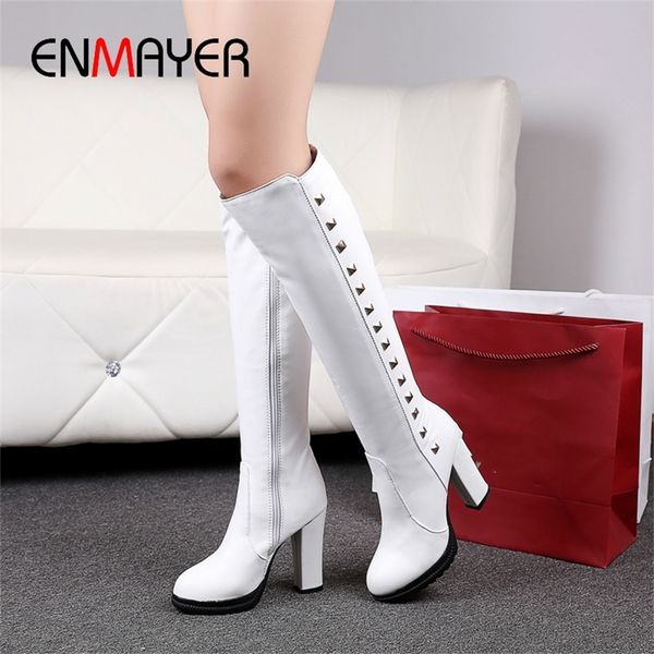 enmayer square heel over-the-knee pu white boots women winter shoes solid rubber rivet booties woman combat boots for women t200425, Black
enmayer square heel over-the-knee pu white boots women winter shoes solid rubber rivet booties woman combat boots for women t200425, Black