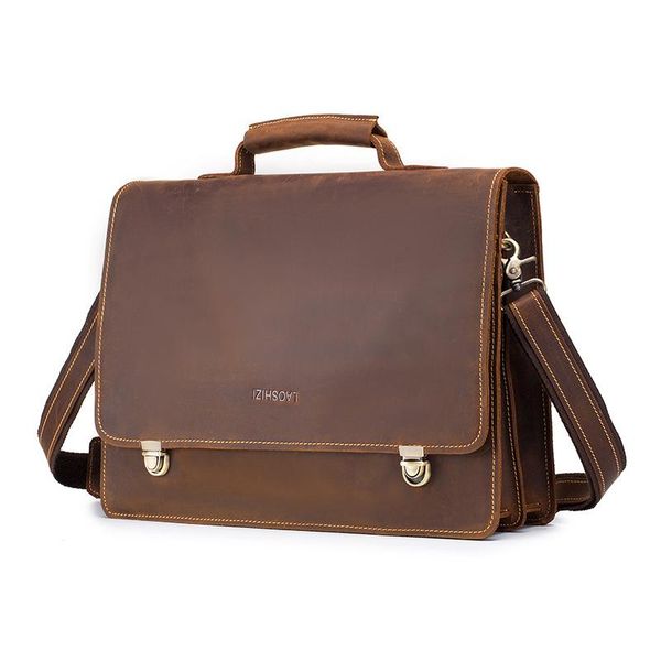 brand vintage men's 100% genuine leather briefcase crazy horse genuine leather messenger male 13" lapbag business travel bag
brand vintage men's 100% genuine leather briefcase crazy horse genuine leather messenger male 13" lapbag business travel bag