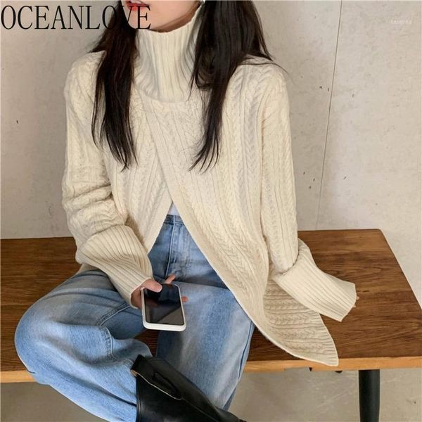 oceanlove turtleneck woman sweaters solid irregular ins high fashion mujer sueteres 2020 autumn winter loose pull femme 192721, White;black
oceanlove turtleneck woman sweaters solid irregular ins high fashion mujer sueteres 2020 autumn winter loose pull femme 192721, White;black