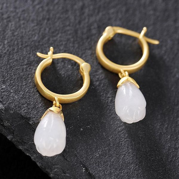 original snew silver magnolia flower hetian chalcedony literary fresh earrings retro temperament women's brand jewelry
original snew silver magnolia flower hetian chalcedony literary fresh earrings retro temperament women's brand jewelry