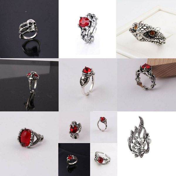 men vintage crystal gem skull dragon ring fashion hip hop stainless steel rings adjustable ring jewelry gifts, Golden;silver
men vintage crystal gem skull dragon ring fashion hip hop stainless steel rings adjustable ring jewelry gifts, Golden;silver