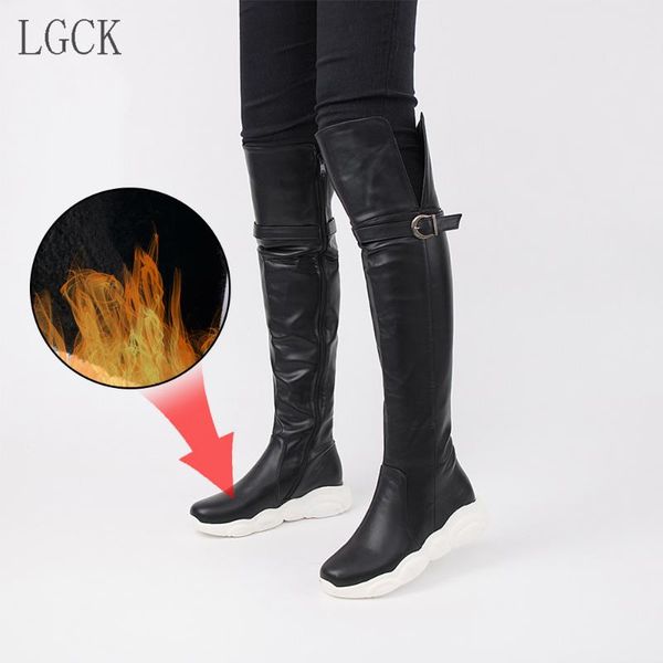 plus size 34-46 knee high winter fur boots over the knee women boots soft leather zipper women boot thigh high winter warm shoes, Black
plus size 34-46 knee high winter fur boots over the knee women boots soft leather zipper women boot thigh high winter warm shoes, Black