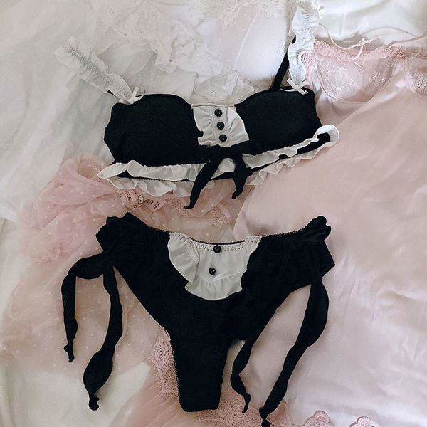 japanese cute lingerie lolita sweet kawaii wire bra and panty set underwear women girls bow bralette black cow cosplay, Red;black
japanese cute lingerie lolita sweet kawaii wire bra and panty set underwear women girls bow bralette black cow cosplay, Red;black