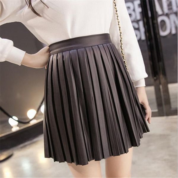black pu solid faux leather slim empire mini pleated skirt women jupe femme falda de las mujeres
black pu solid faux leather slim empire mini pleated skirt women jupe femme falda de las mujeres