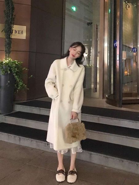 2020 new autumn and womens coats for ladies winter korean temperament women's middle long small thin woolen overcoat, Black 
2020 new autumn and womens coats for ladies winter korean temperament women's middle long small thin woolen overcoat, Black