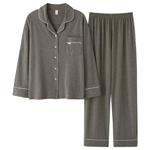 men's sleepwear spring autumn men solid cotton pijama pajamas casual long sleeve pyjamas sleep set 2pcs nightwear male, Black;brown
men's sleepwear spring autumn men solid cotton pijama pajamas casual long sleeve pyjamas sleep set 2pcs nightwear male, Black;brown