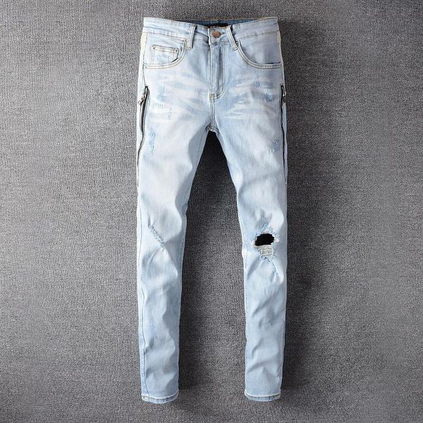 kimsere mens brand designer ripped jeans pants fashion hi street destroyed denim trousers for man with holes patchwork jeans, Blue
kimsere mens brand designer ripped jeans pants fashion hi street destroyed denim trousers for man with holes patchwork jeans, Blue