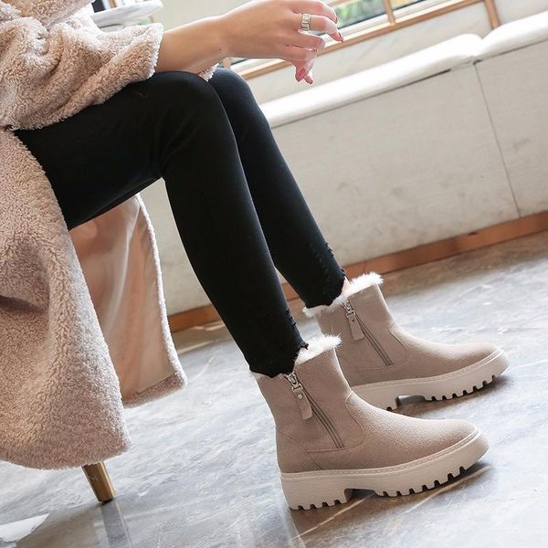 2020 winter frosted surface zipper cold warm female thick bottom increased fashion classic wild non-slip snow boots b17, Black
2020 winter frosted surface zipper cold warm female thick bottom increased fashion classic wild non-slip snow boots b17, Black