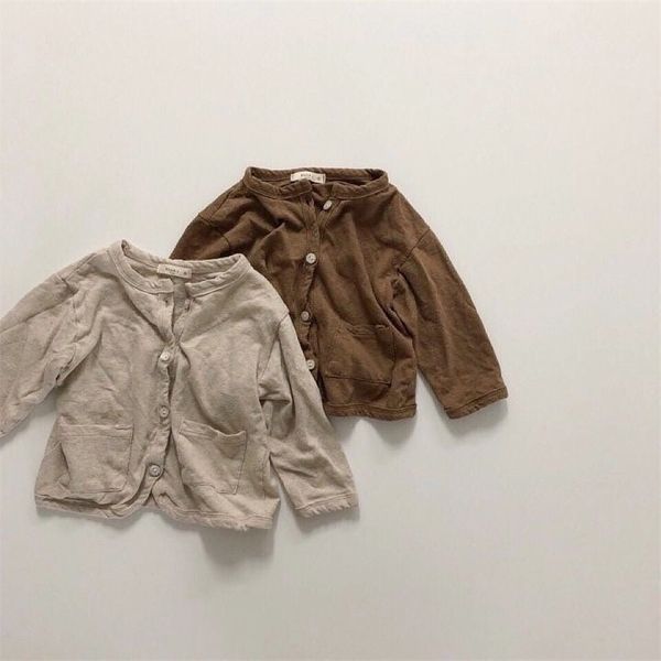 korean style solid color base long sleeve cardigans 0-3 years baby boys girls casual thin jackets y200901, Blue;gray
korean style solid color base long sleeve cardigans 0-3 years baby boys girls casual thin jackets y200901, Blue;gray