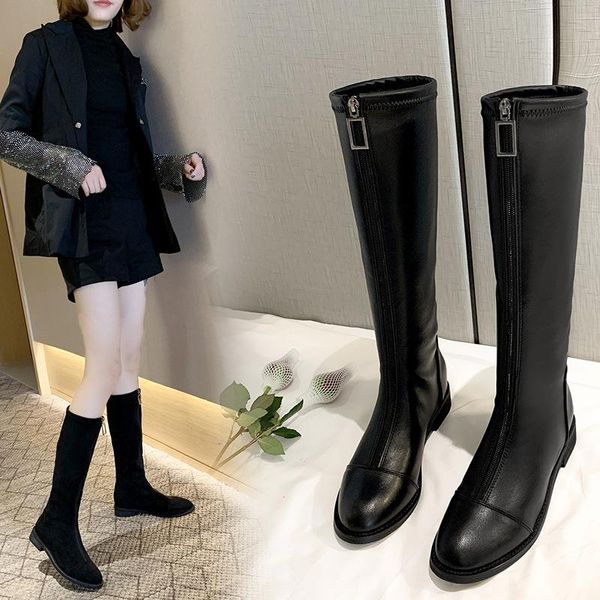 boots 2021 autumn high-tube boots, front zipper, low-heeled and velvet warm women's leather round toe all-match black
boots 2021 autumn high-tube boots, front zipper, low-heeled and velvet warm women's leather round toe all-match black