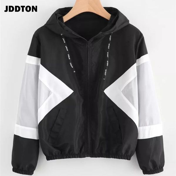 jddton women's hooded jackets patchwork windbreaker color block multicolor beam waist coats casual female outwear eu size je2891, Black;brown
jddton women's hooded jackets patchwork windbreaker color block multicolor beam waist coats casual female outwear eu size je2891, Black;brown