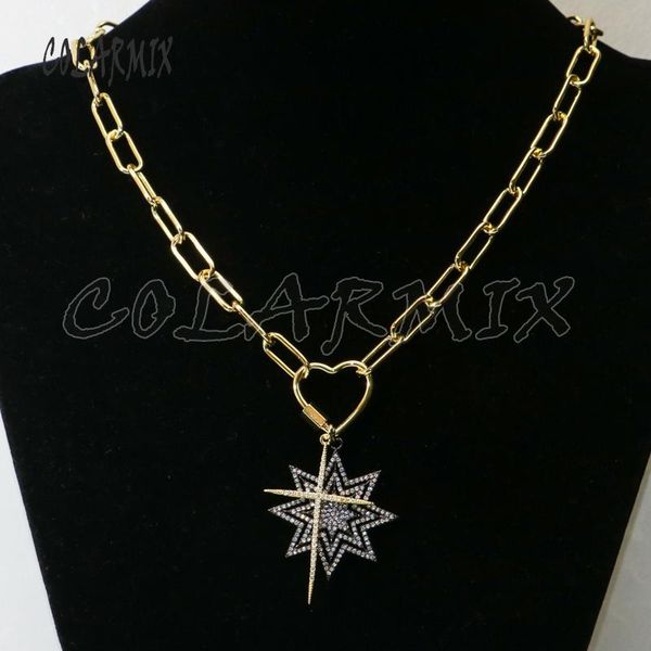 pendant necklaces 3pcs double necklace zircon accessories cross star keep color big link chain for women 50370, Silver 
pendant necklaces 3pcs double necklace zircon accessories cross star keep color big link chain for women 50370, Silver