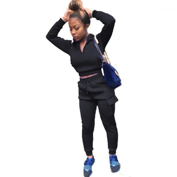 design 5 colors women solid long sleeve and pants thicken set casual two piece sport suit1, Black
design 5 colors women solid long sleeve and pants thicken set casual two piece sport suit1, Black