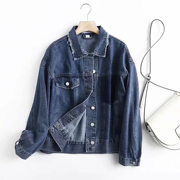 new women's denim jcket 2021 korean style solid casual blue jackets autumn oversize loose jeans coats female, Black;brown
new women's denim jcket 2021 korean style solid casual blue jackets autumn oversize loose jeans coats female, Black;brown