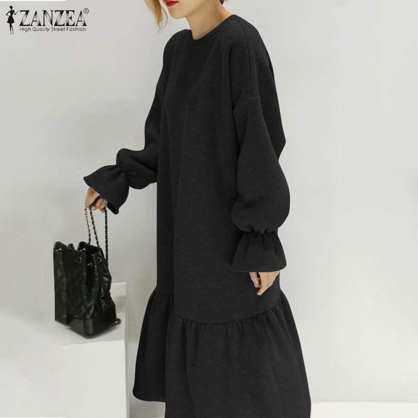 casual dresses women's autumn fashion sweatshirt dress o neck robe femme solid midi vestidos zanzea elegant ruffle sundress oversize 5x, Black;gray
casual dresses women's autumn fashion sweatshirt dress o neck robe femme solid midi vestidos zanzea elegant ruffle sundress oversize 5x, Black;gray
