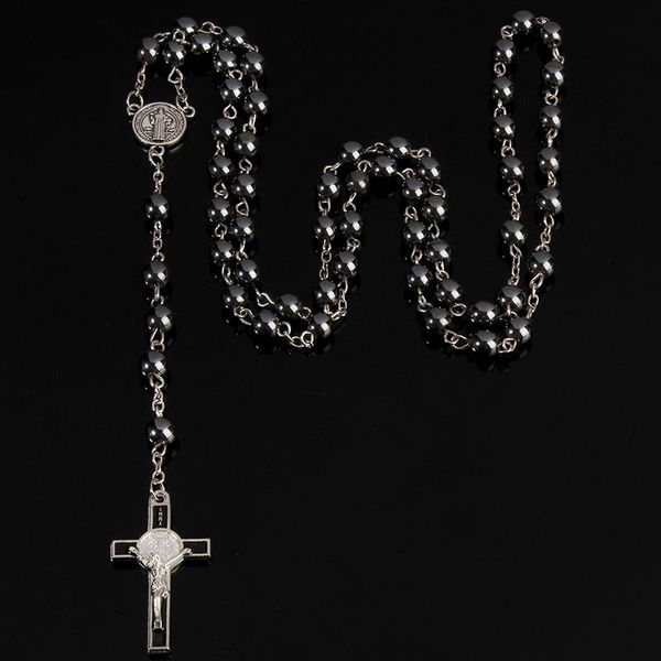 6mm hematite rosary long chain bead necklace male ms. prayer catholic rosary jesus christ cross pendant jewelry, Silver
6mm hematite rosary long chain bead necklace male ms. prayer catholic rosary jesus christ cross pendant jewelry, Silver