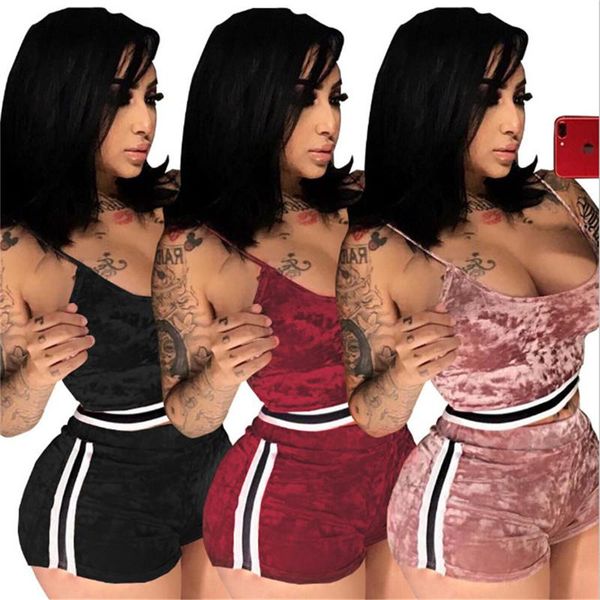 women's sleepwear 2 pieces pyjamas women striped soft nightwear suit velvet lingerie set pleated sets strap loose shorts, Black;red
women's sleepwear 2 pieces pyjamas women striped soft nightwear suit velvet lingerie set pleated sets strap loose shorts, Black;red