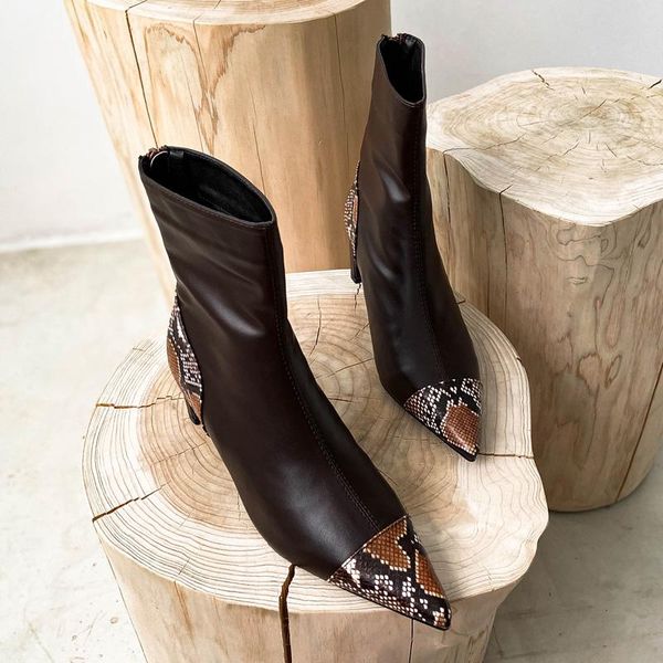 boots deat 2021 autumn winter fashion casual thick heel serpentine high elastic short soft leather zipper pointed sf960, Black
boots deat 2021 autumn winter fashion casual thick heel serpentine high elastic short soft leather zipper pointed sf960, Black