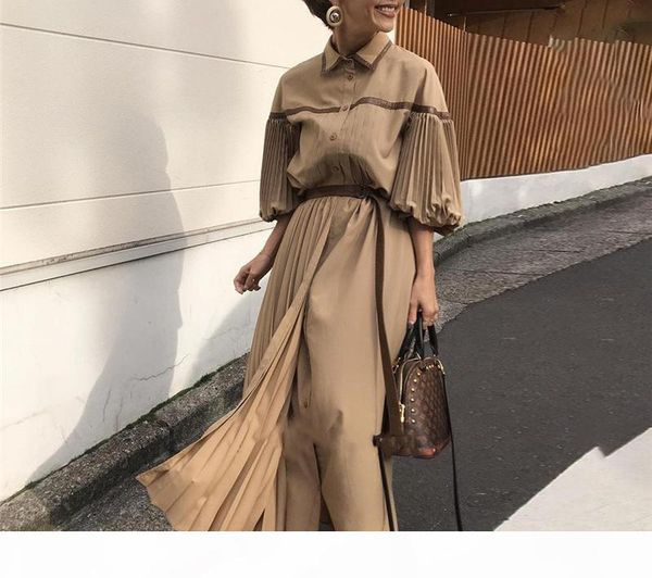 2021 vintage lantern long sleeve pleated women dresses fashion lace up patchwork female dress single-breasted vestidos femme, Black
2021 vintage lantern long sleeve pleated women dresses fashion lace up patchwork female dress single-breasted vestidos femme, Black