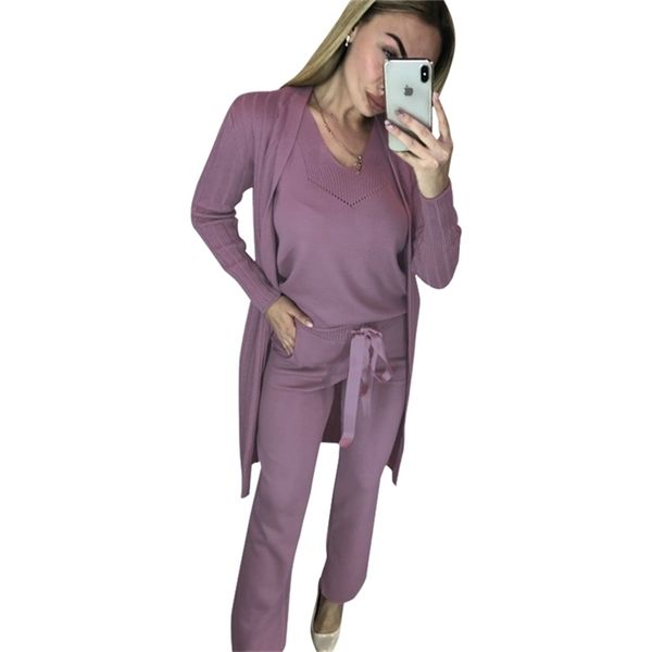 mvirlru autumn women knitted suitssolid long cardigans and vest pullover and trouser 3 piece set 201119, White
mvirlru autumn women knitted suitssolid long cardigans and vest pullover and trouser 3 piece set 201119, White