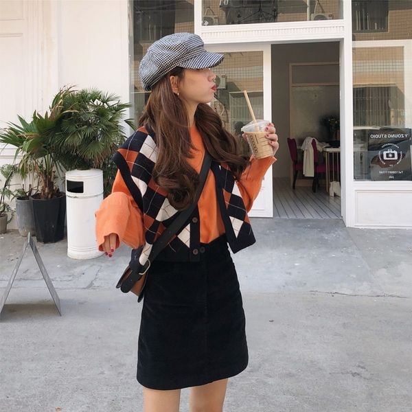 ttvn6 net red fall 2019 new korean diamondvest diamond super short knitted vest cardigan woman diamond check small kqhkj, White;black
ttvn6 net red fall 2019 new korean diamondvest diamond super short knitted vest cardigan woman diamond check small kqhkj, White;black