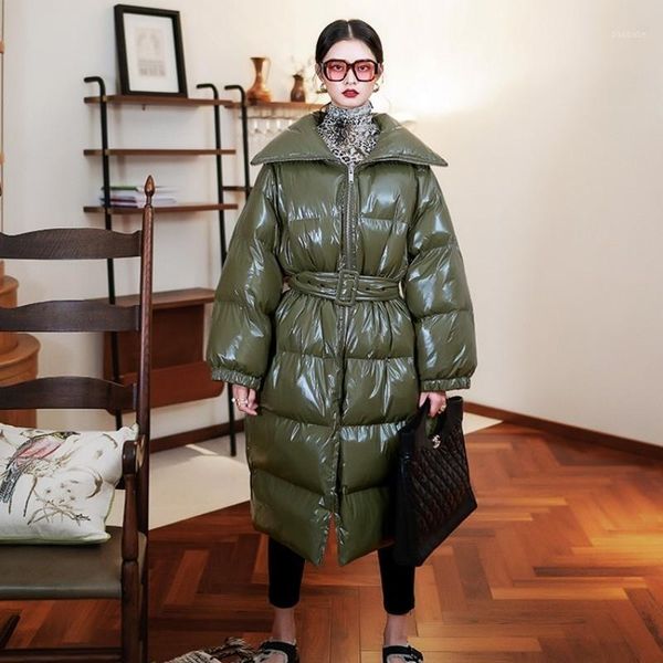 2020 winter coats woman luxury glossy patent leather down padded jacket long windproof snow warm parka female belt oversize coat1, Black
2020 winter coats woman luxury glossy patent leather down padded jacket long windproof snow warm parka female belt oversize coat1, Black