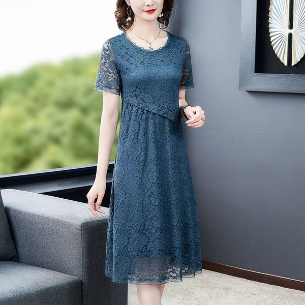 summer temperament lace plus size natural short sleeve o-neck knee-length a-line 3 colours simple party cocktail dresses, Black
summer temperament lace plus size natural short sleeve o-neck knee-length a-line 3 colours simple party cocktail dresses, Black