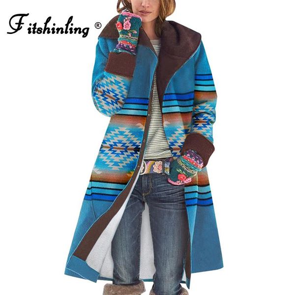 women's wool & blends fitshinling geometry women winter coat 2021 warm jackets thicken bohemian vintage long cardigan female outerwear, Black
women's wool & blends fitshinling geometry women winter coat 2021 warm jackets thicken bohemian vintage long cardigan female outerwear, Black