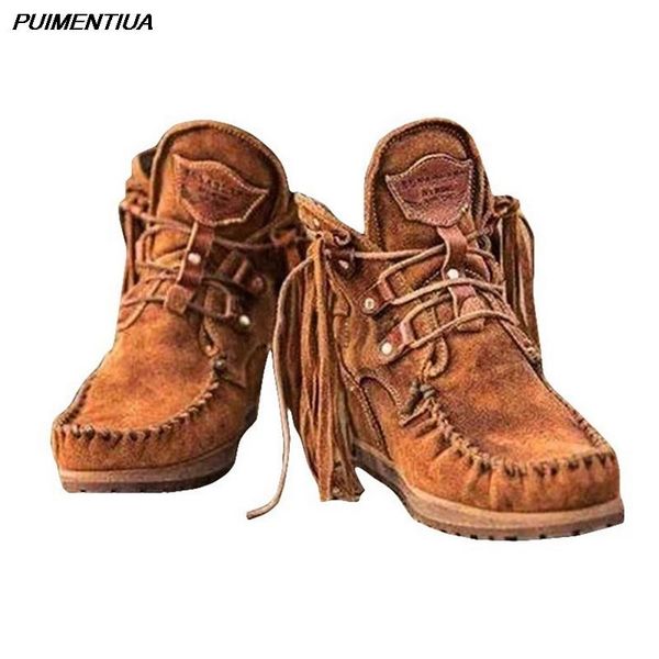 puimetniua women ankle boots retro medieval faux suede leather tassel short boot lace up round toe western cowboy boots, Black
puimetniua women ankle boots retro medieval faux suede leather tassel short boot lace up round toe western cowboy boots, Black