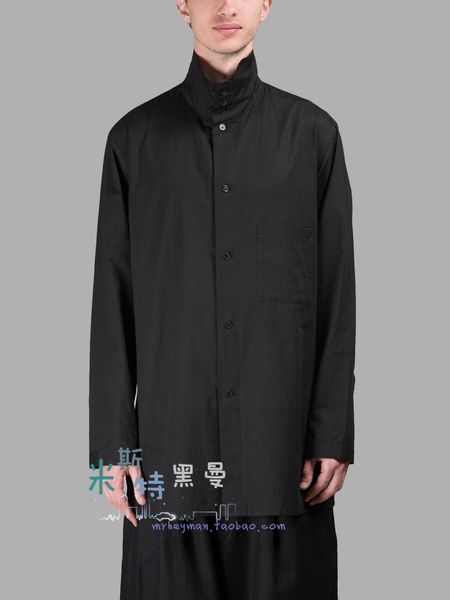 2021 new s-6xl home-style dark show of men high-neck neck front slit shirt short back loose shirt. y3io, Black
2021 new s-6xl home-style dark show of men high-neck neck front slit shirt short back loose shirt. y3io, Black