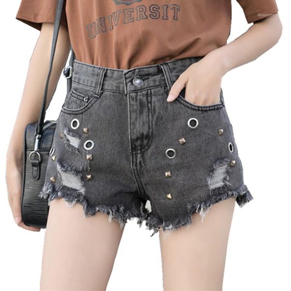 2019 summer women denim shorts feminino metal hole rivet tassel high waist girls jeans shorts streetwear1, Blue
2019 summer women denim shorts feminino metal hole rivet tassel high waist girls jeans shorts streetwear1, Blue