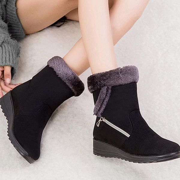 shoes wedges boots women ankle snow boots faux suede winter shoes woman ladies booties botas de mujer, Black
shoes wedges boots women ankle snow boots faux suede winter shoes woman ladies booties botas de mujer, Black
