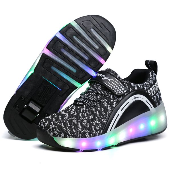 2019 kids sneakers led light shoes with wheels for boy girls sports roller sneakers children casual roller skate one wheel, Black
2019 kids sneakers led light shoes with wheels for boy girls sports roller sneakers children casual roller skate one wheel, Black