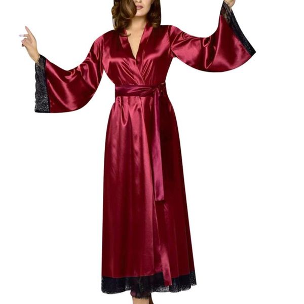 women's sleepwear muqgew bathrobe women robe long silk kimono dressing gown bath babydoll lingerie nightdress #3, Black;red
women's sleepwear muqgew bathrobe women robe long silk kimono dressing gown bath babydoll lingerie nightdress #3, Black;red