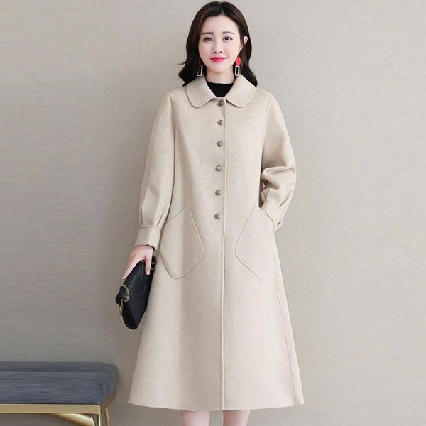 beige woolen coat women casual single-breasted 2021 women's autumn winter plus size loose cape type wool coat female pocket e226, Black
beige woolen coat women casual single-breasted 2021 women's autumn winter plus size loose cape type wool coat female pocket e226, Black
