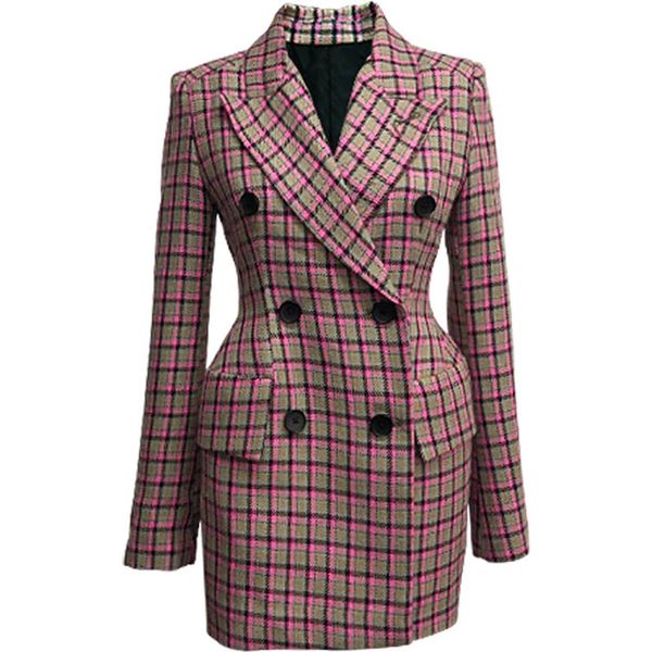spring autumn new fashion notched collar full sleeves plaid suit jacket women double breasted design slim blazer, White;black
spring autumn new fashion notched collar full sleeves plaid suit jacket women double breasted design slim blazer, White;black