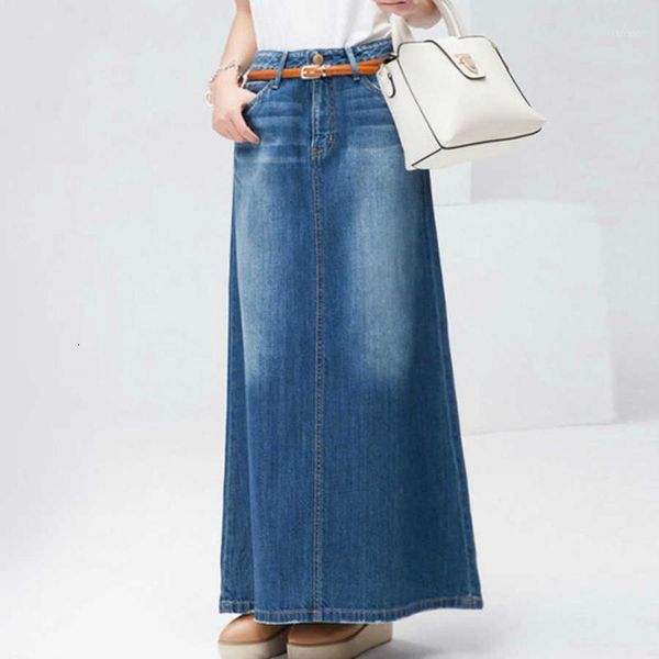 2020 long denim skirt vintage button high waist a-line blue slim women washed skirts ladies office jeans faldas1, Black
2020 long denim skirt vintage button high waist a-line blue slim women washed skirts ladies office jeans faldas1, Black
