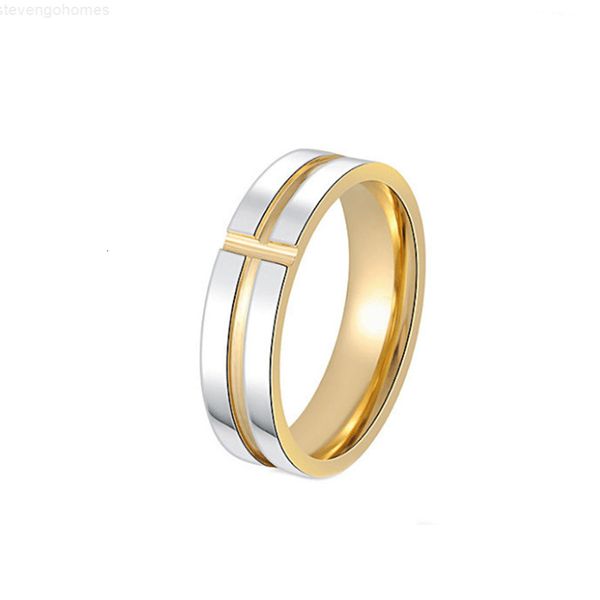 blue contrast color cross stainless steel couple gold glossy ring for women men fashion jewelry will and sandy gift, Silver 
blue contrast color cross stainless steel couple gold glossy ring for women men fashion jewelry will and sandy gift, Silver