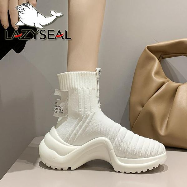 lazyseal 5cm heels platform women ankle boot shoes breathable round toe height increasing shoes women sneakers lady footwear, Black
lazyseal 5cm heels platform women ankle boot shoes breathable round toe height increasing shoes women sneakers lady footwear, Black