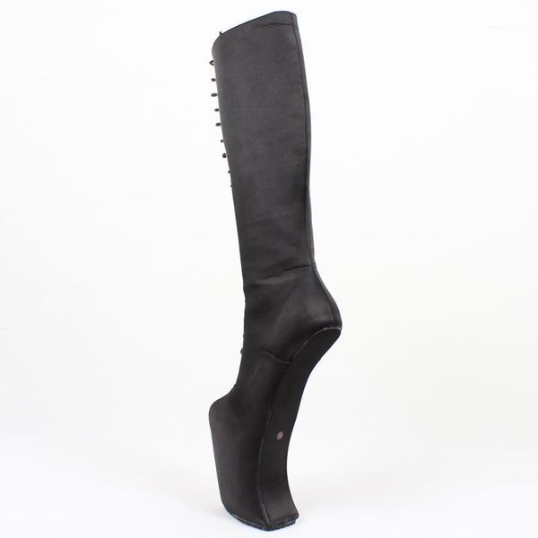 heelless platform boots women knee high shoes extreme high 8 inch heel fetish horse ponying stallion hoof sole boots1, Black
heelless platform boots women knee high shoes extreme high 8 inch heel fetish horse ponying stallion hoof sole boots1, Black