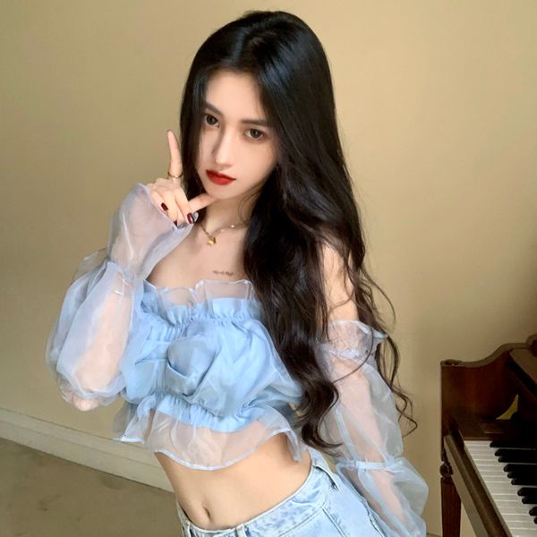2021 New Korean style puff long female blouse sweetly released sweaters summer off the tops (c2633 KO8J, White
2021 New Korean style puff long female blouse sweetly released sweaters summer off the tops (c2633 KO8J, White
